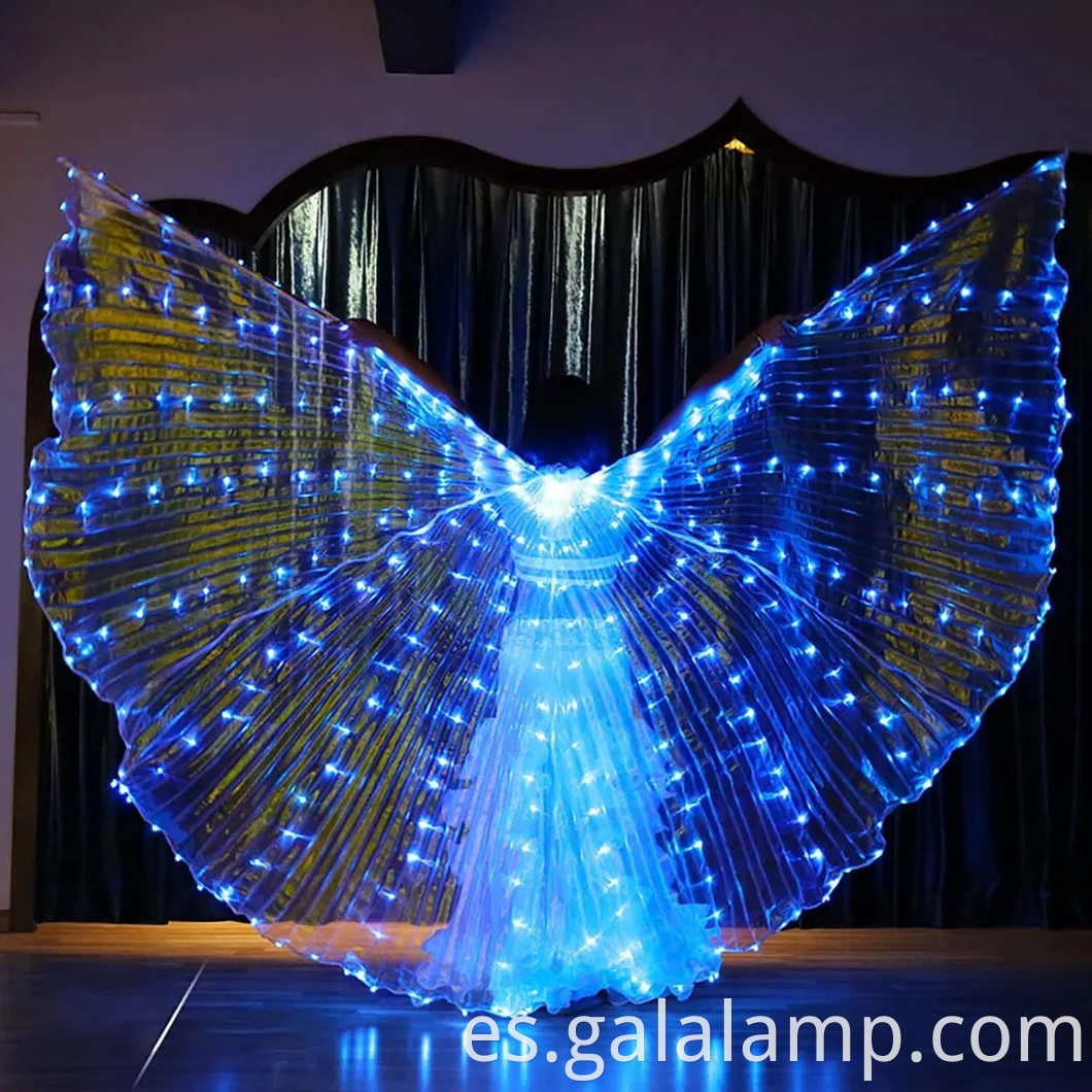 Light Up LED ISIS Wings Belly Dance Carnival Rave trajes atuendos para mujeres adultas para navidad Fiesta de Halloween